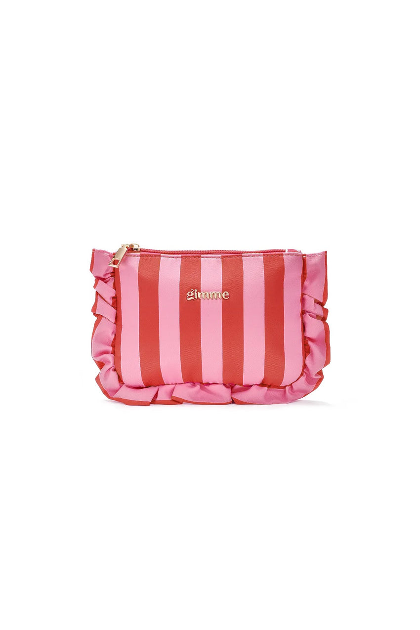 Small Pink & Light Pink Stripe Makeup Bag