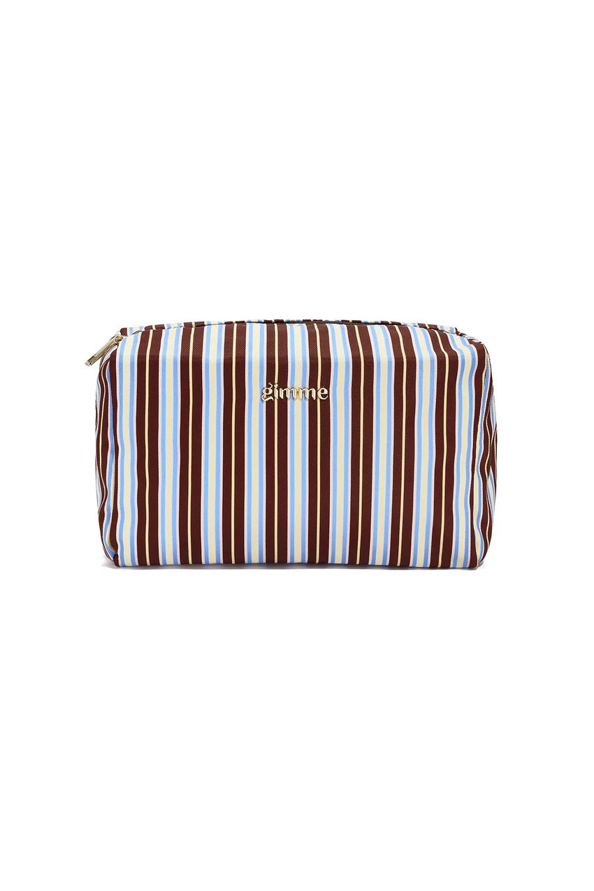 Brown Stripe Makeup Bag
